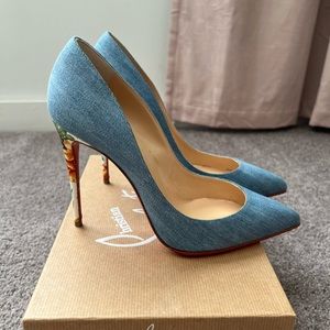 Christian Louboutin Pigalle Follies 100 Jean / Hawaii Heel Size 39.5